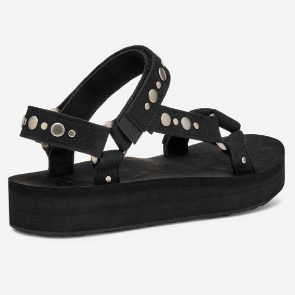 Barely worn Teva Black Sandals with Studded Straps - Picture 4 of 6